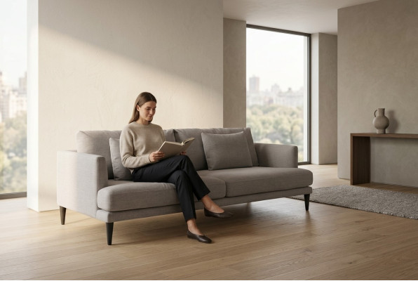 Tweezits luxe grijze bankstel van textielmeubilair voor de woonkamer, moderne bankstellen.   Tweepersoons luxe grijze bankstel van textiel voor de woonkamer, moderne bankstellen.
