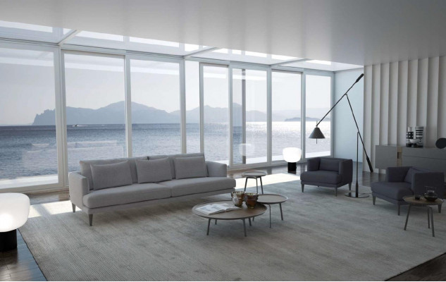 Moderne grijze driezitsbank designer luxe bank meubels