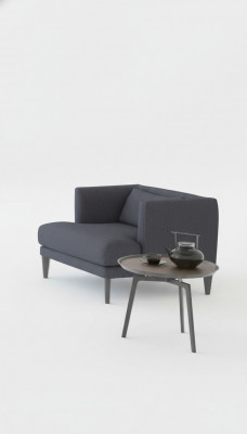 Grijze eenzitter luxe design fauteuil relaxfauteuil moderne oorfauteuil
