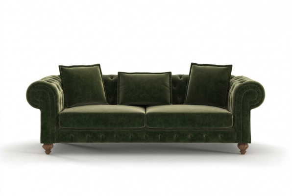 Groene Chesterfield stoffen driezits luxe bank woonkamersofa's stijl