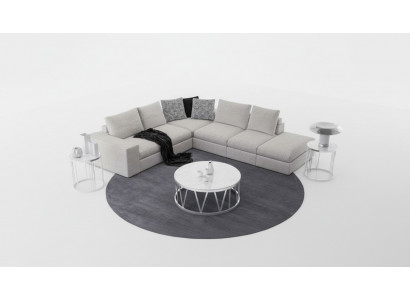 Witte hoekbank Beklede hoekbank Luxe L-vorm banken Modern Design