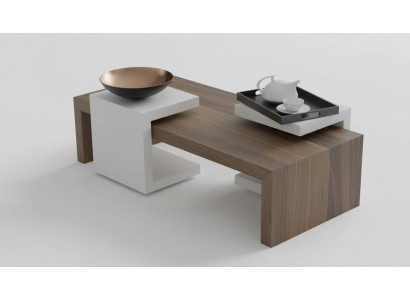 Salon tafel set Walnoot natuur woonkamer meubels Bijzettafels Modern Nieuw