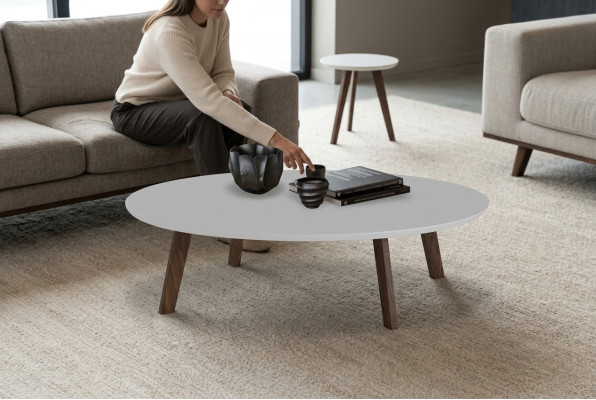 Kleine ronde salontafel set woonkamer meubels massief hout tafels luxe nieuw