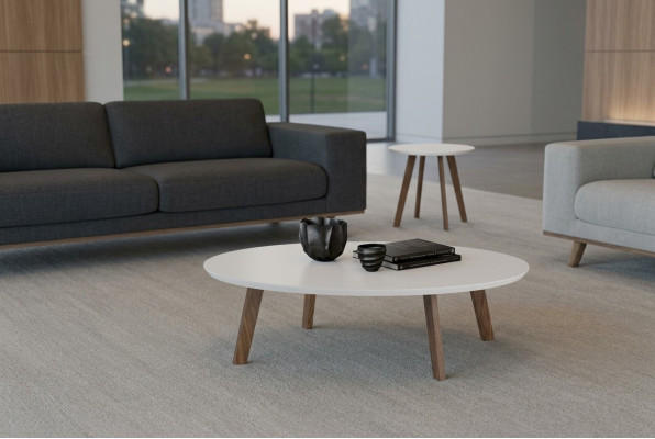 Kleine ronde salontafel set woonkamer meubels massief hout tafels luxe nieuw