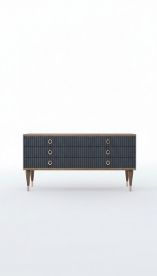 Ontwerper dressoir met laden natuurlijke walnoot - mat antraciet