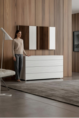 Witte designer luxe ladekast met spiegel 4 laden houten meubels nieuw