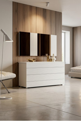 Witte designer luxe ladekast met spiegel 4 laden houten meubels nieuw