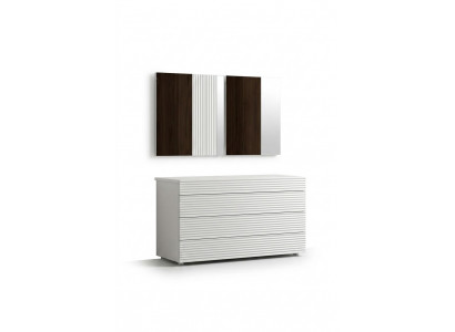 Witte designer luxe ladekast met spiegel 4 laden houten meubels nieuw