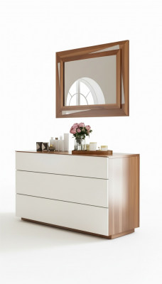 Witbruine slaapkamercommode Luxe console opslag Edel massief houten meubels