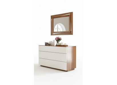 Witbruine slaapkamercommode Luxe console opslag Edel massief houten meubels