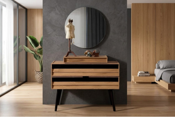 Ontwerper luxe massief houten lade bruine opbergcommode Modern Nieuw