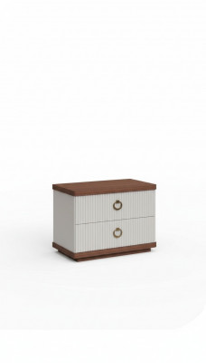 Witte nachtkastje met laden Houten meubels Moderne luxe slaapkamermeubels