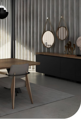 Designer eetkamer set eettafel stoelen eetbank moderne stijl houten meubels