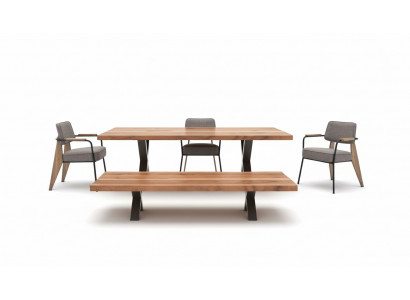 Designer eetkamer set eettafel stoelen eetbank moderne stijl houten meubels