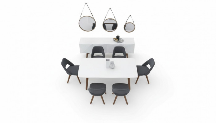 Eetkamerset Luxe meubels Eettafel Stoelen Dressoir Massief houten meubelen