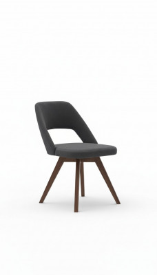 Grijze luxe eetkamerstoel Moderne eenzitter stijl Designer houten meubels