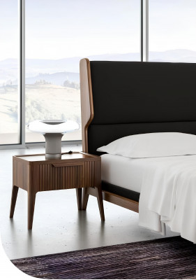 Bruine slaapkamerset Bed Nachtkastjes 2-delig Moderne stijl Luxe meubels