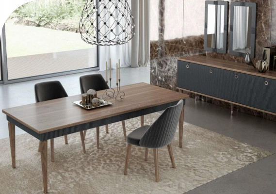 Grijze moderne luxe stoel stoelen éénpersoons houten meubels keukenstoelen