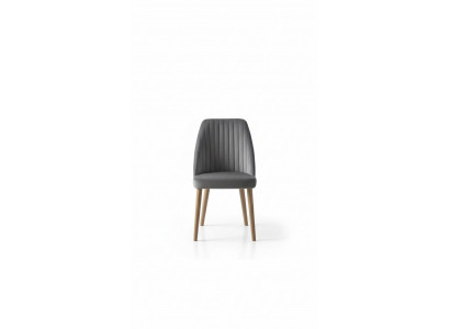 Grijze moderne luxe stoel stoelen éénpersoons houten meubels keukenstoelen
