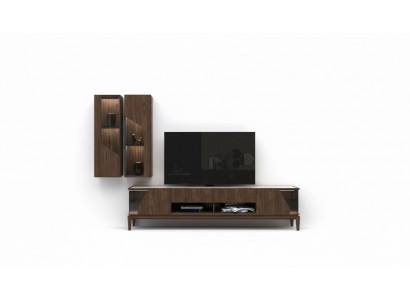 Woonkamer meubels Woonwand Hangplanken Dressoir Bruin Luxe Houten meubels