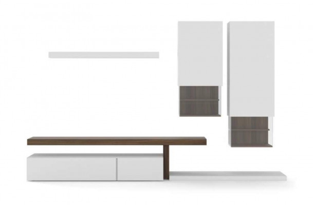 Witte woonkamer meubels Moderne wandkasten Wandplanken TV-standaard Dressoir