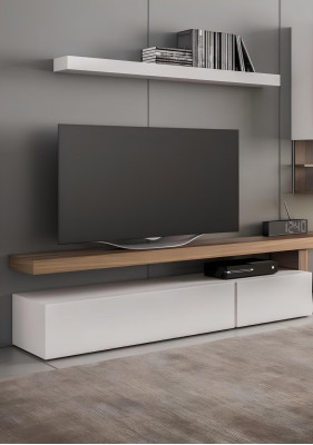 Witte woonkamer meubels Moderne wandkasten Wandplanken TV-standaard Dressoir