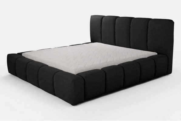 Bed Zwarte tweepersoonsbed Slaapkamer Houten meubels Design Meubels Stof