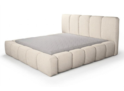 Bed Wit dubbel bed Slaapkamer Houten meubels Design Gestoffeerde meubels Stof