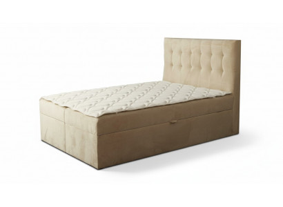 Chesterfield bed beige Slaapkamer Houten meubels Ontwerp elegant Gestoffeerd Stof