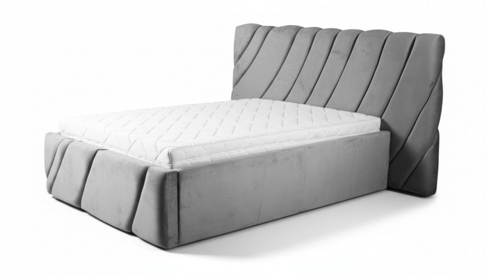 Grijs fluwelen bed met tweepersoonsbed 140x200 design bedden hotelmeubilair