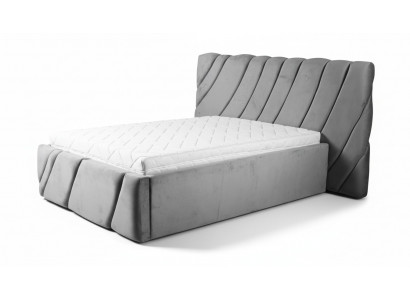 Grijs fluwelen bed met tweepersoonsbed 140x200 design bedden hotelmeubilair