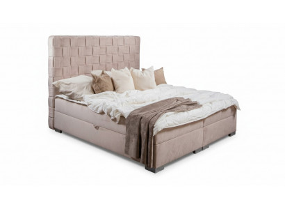Beige slaapkamerbedden gestoffeerd bed Chesterfield textiel stof nieuw