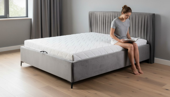 Bed met opbergruimte Slaapkamer gestoffeerde bedden Elegant hotelkamer meubilair.