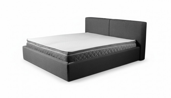 Grijs tweepersoonsbed gestoffeerde bedden lade ontwerp Elegante stof Bed