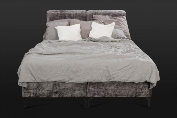 Grijze tweepersoonsbed Moderne slaapkamer meubels Designer textielbedden Nieuw