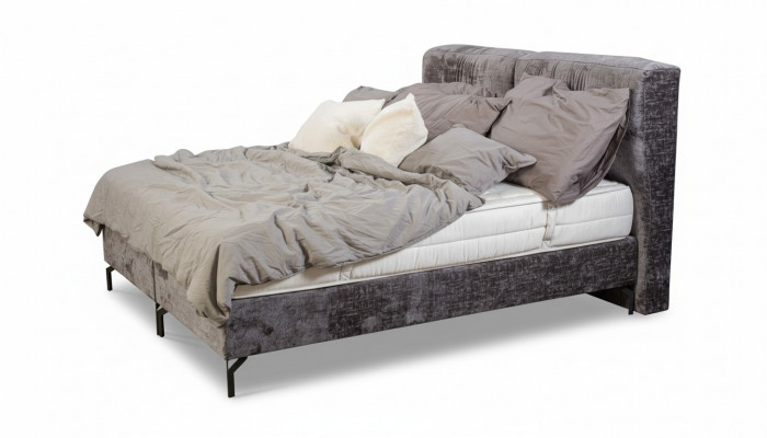 Grijze tweepersoonsbed Moderne slaapkamer meubels Designer textielbedden Nieuw