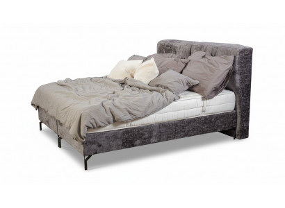 Grijze tweepersoonsbed Moderne slaapkamer meubels Designer textielbedden Nieuw