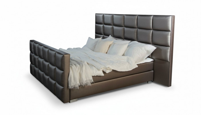 Grijs tweepersoonsbed Moderne slaapkamerbedden Elegante leren bedden Nieuw