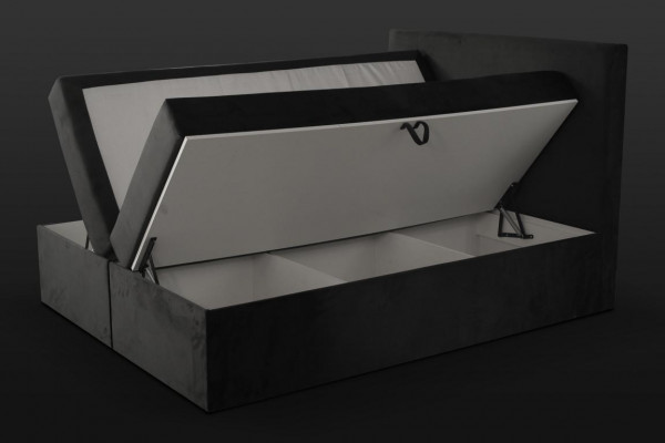 Zwart tweepersoonsbed Klassiek slaapkamermeubilair Design Elegante stof nieuw