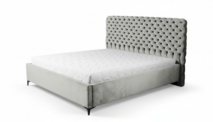 Grijs Chesterfield-bed Klassiek slaapkamermeubelontwerp Elegant stof