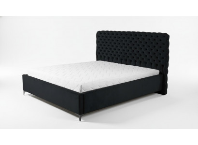 Zwart Chesterfield bed Klassiek slaapkamermeubelontwerp Stof