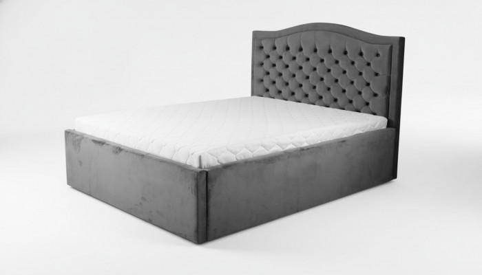 Grijs Chesterfield-bed Klassiek slaapkamermeubelontwerp Elegant stof