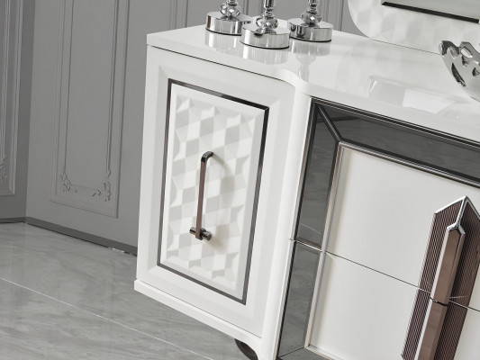 Sideboard Wit dressoir Console tafel Spiegel 2-delig Dressoirs Sideboards