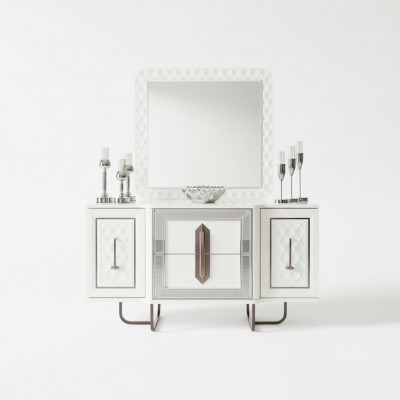 Sideboard Wit dressoir Console tafel Spiegel 2-delig Dressoirs Sideboards