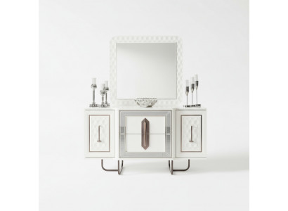 Sideboard Wit dressoir Console tafel Spiegel 2-delig Dressoirs Sideboards
