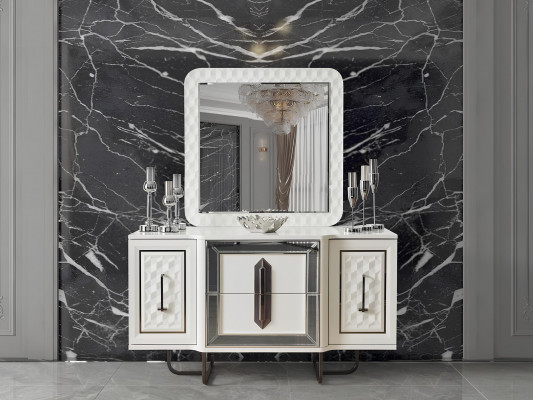 Slaapkamer Bed 2x Nachtkastjes + Commode Set Compleet Design Meubilair 4-delig