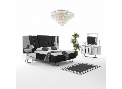 Slaapkamer Bed 2x Nachtkastjes + Commode Set Compleet Design Meubilair 4-delig