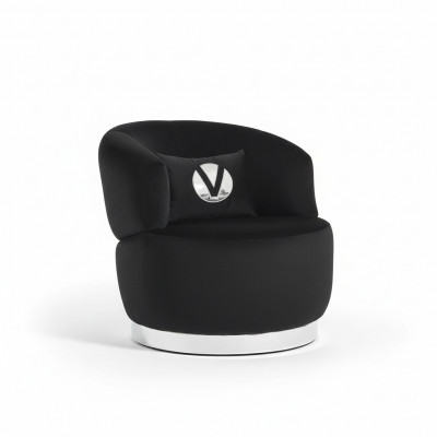 Zwarte fauteuil 1-zits textiel woonkamer luxe nieuw design fauteuil moderne fauteuil.