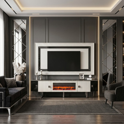 Luxe dressoir woonkamer met open haard tv standaard tv-meubel muur woonkamers.