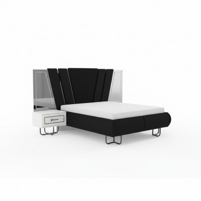 Slaapkamer bed met 2 nachtkastjes tweepersoonsbed meubels gestoffeerde bedden 3-delige set